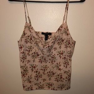 Floral Spaghetti-Strap Crop Top